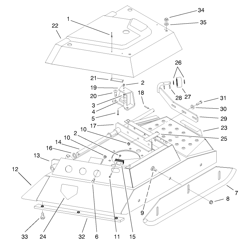 Center Deck Model No. 30592 Left Wing Assembly