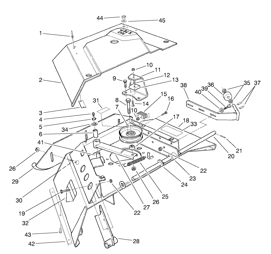 Center Deck Model No. 30592 Right Wing Assy.