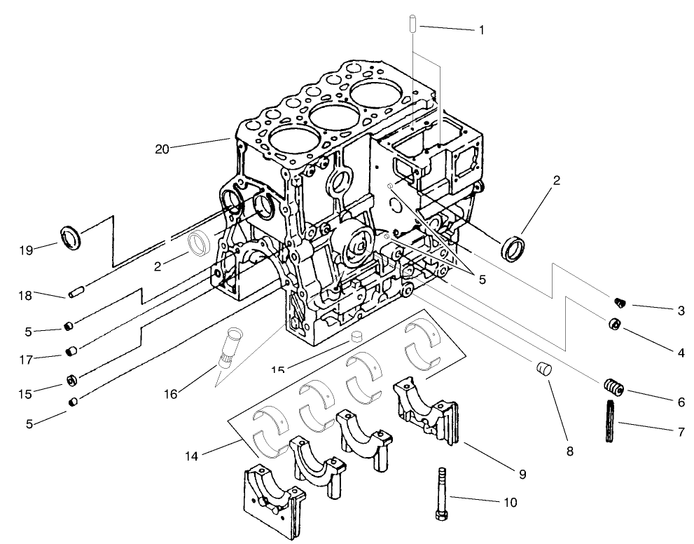 Cylinder Block And Bearing Assembly