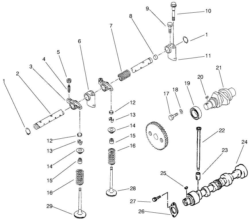 Valve, Camshaft And Rocker Assembly