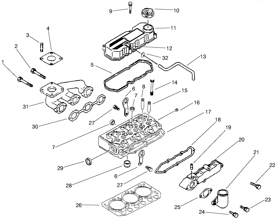 Cylinder Head, Manifold & Cover Assembly