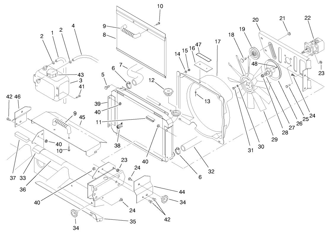 Radiator & Hydraulic Pump Assembly