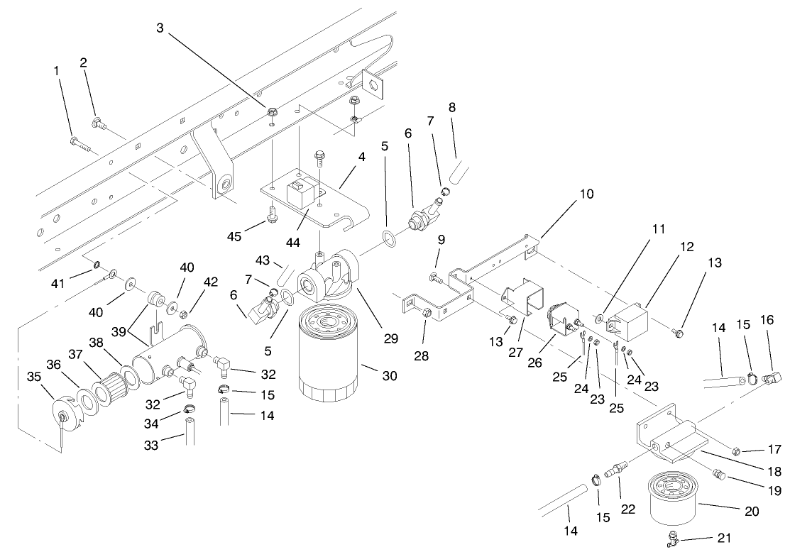 Fuel Filter, Fuel Pump & Relay Mounting