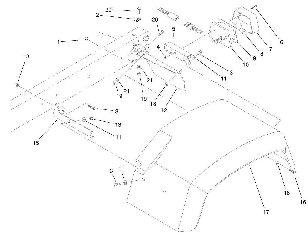 Rear Fender & Tail Light Assembly