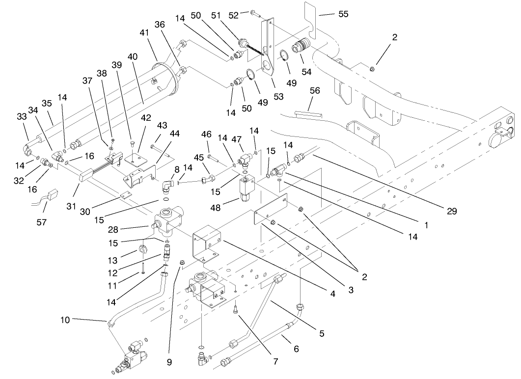 Remote Hydraulics Plumbing Assembly (model 07205tc)