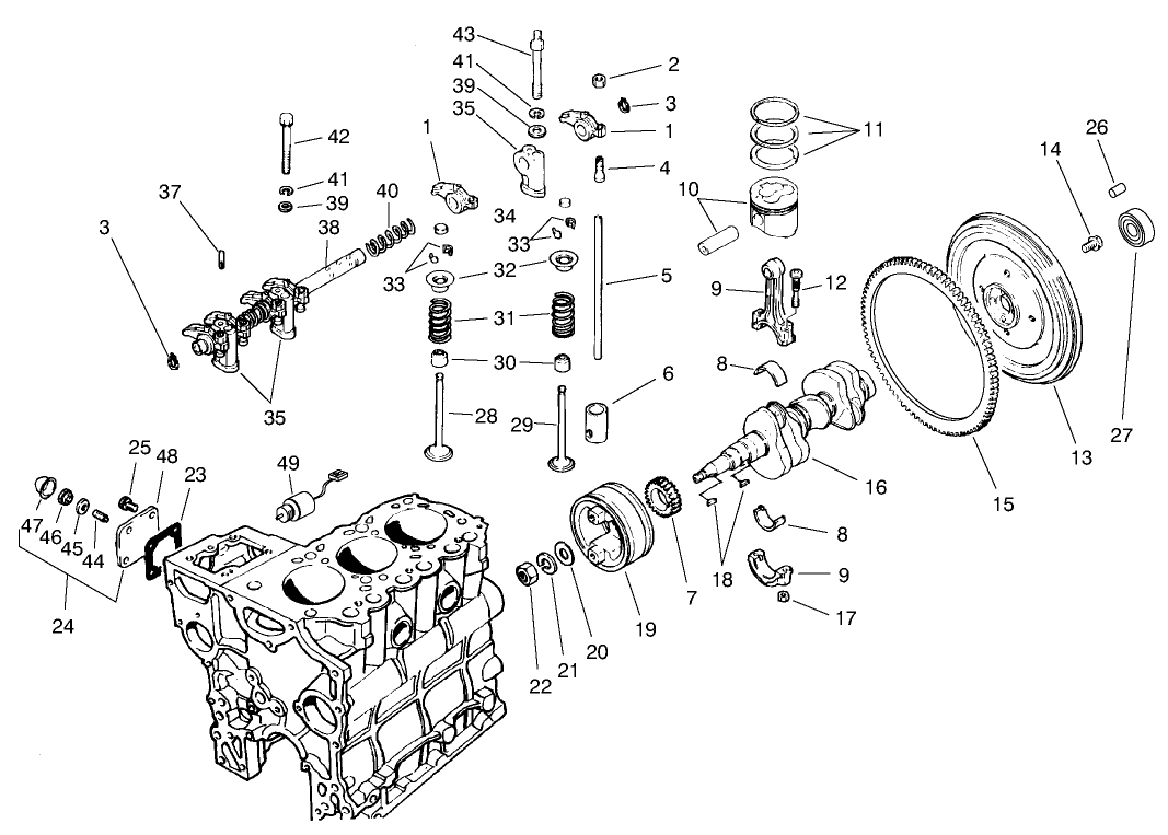 Valves And Crankshaft Assembly