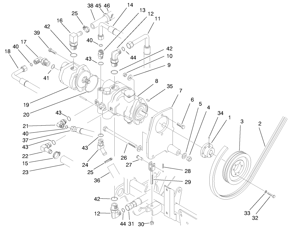 Hydraulic Pump Installation Assembly