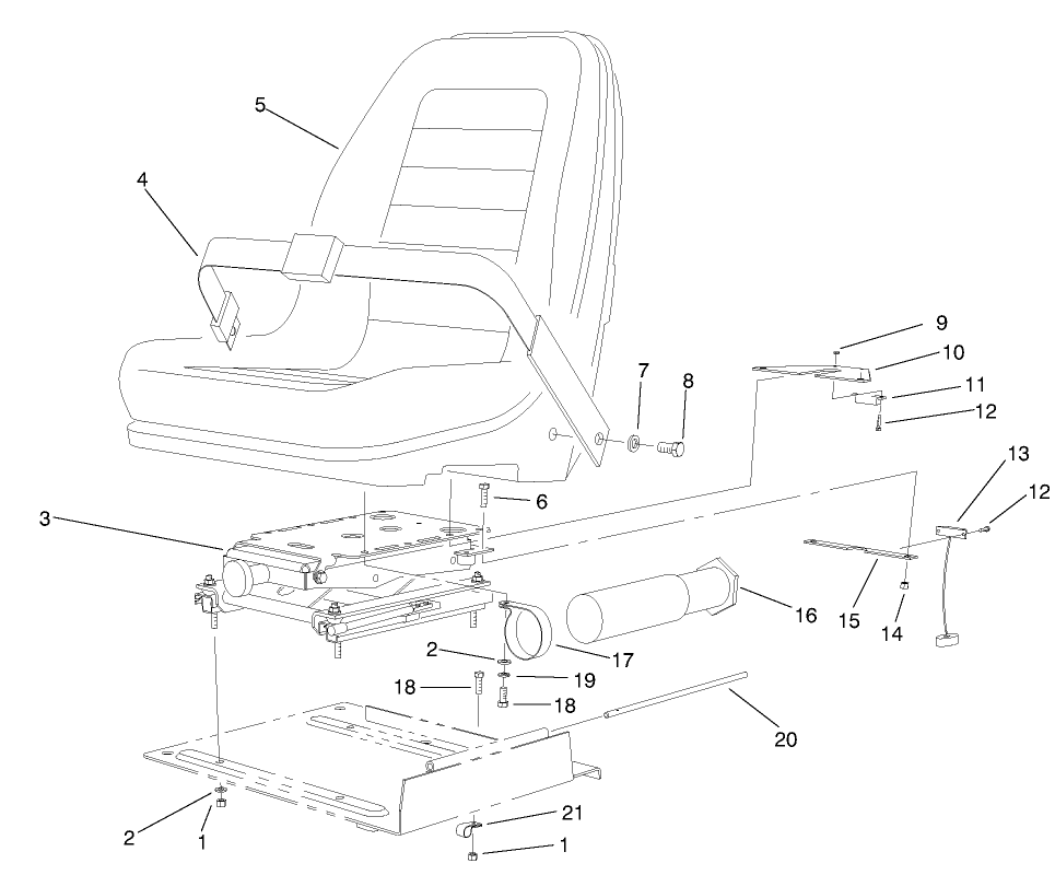 Seat Frame & Throttle Assembly