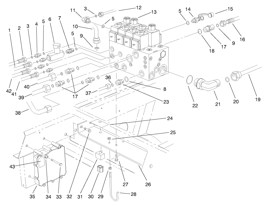 Front Hydraulic Control Block & Hoses