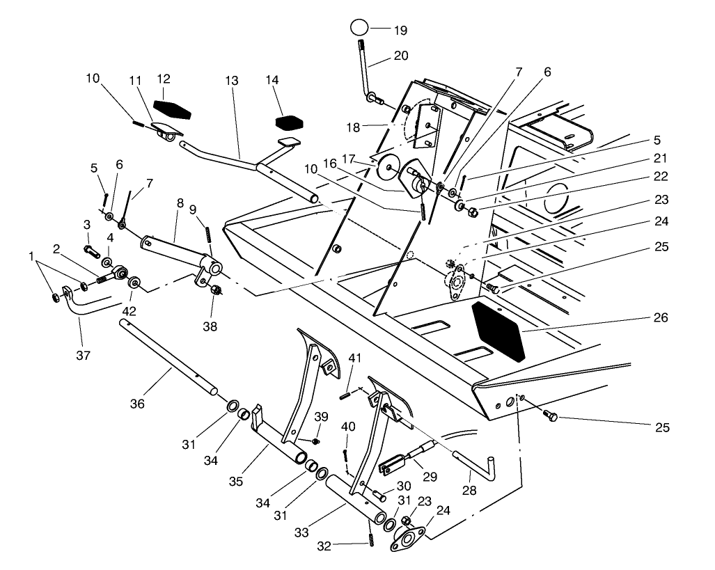 Traction & Brake Pedals Assembly
