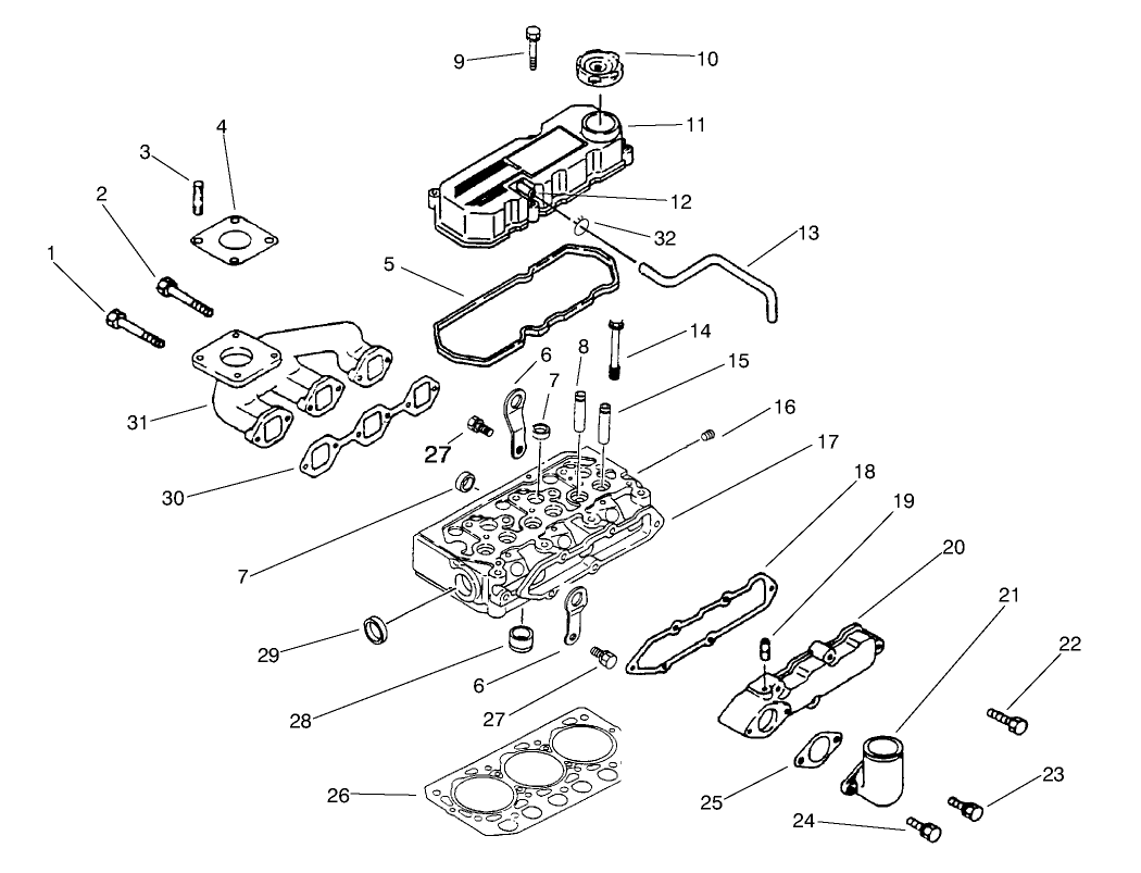 Cylinder Head, Manifold & Cover Assembly