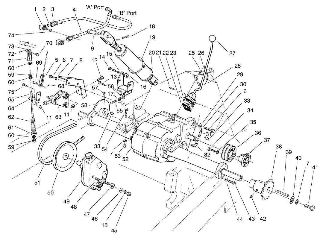 Transaxle, Brake & Pump Assembly