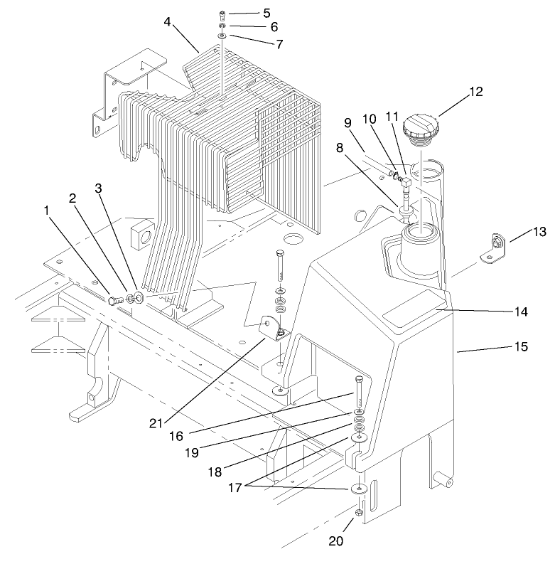 Muffler Guard & Fuel Tank Assembly