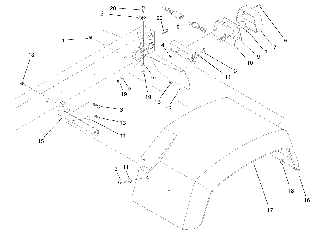 Rear Fender & Tail Light Assembly