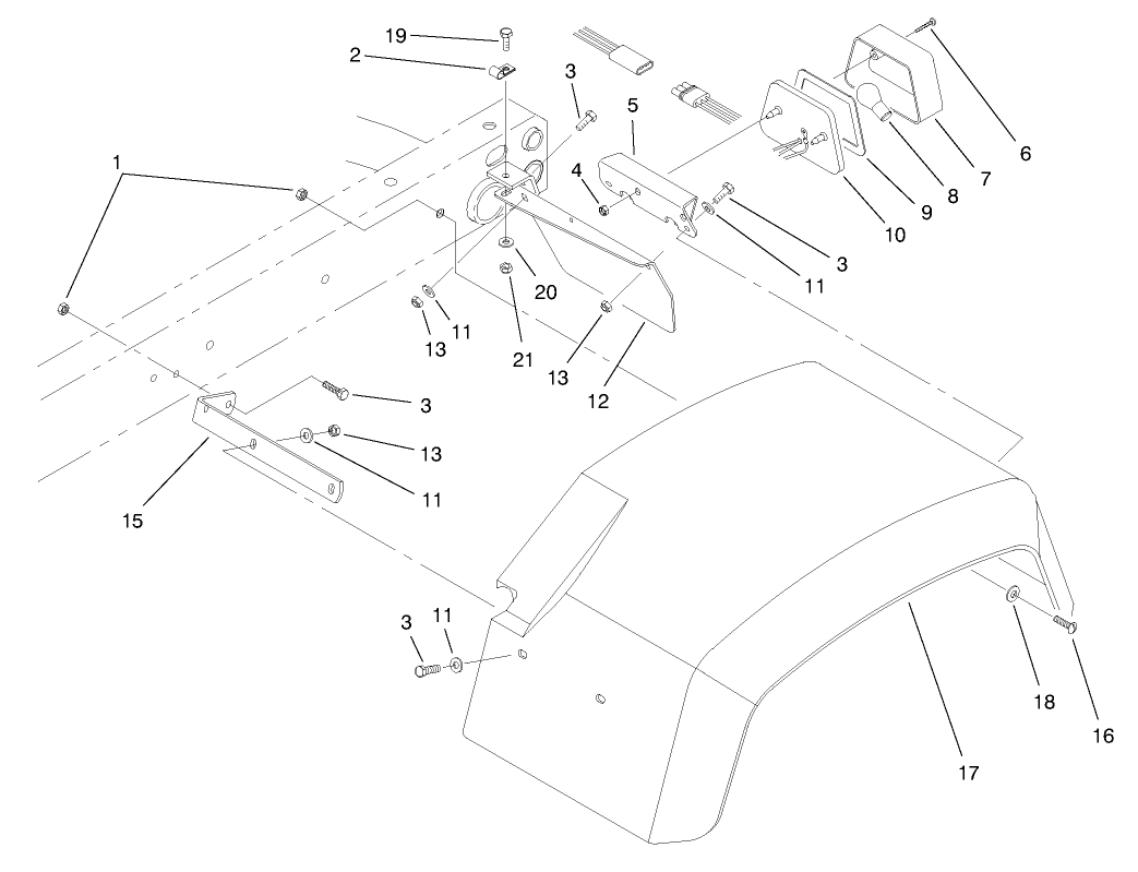 Rear Fender & Tail Light Assembly