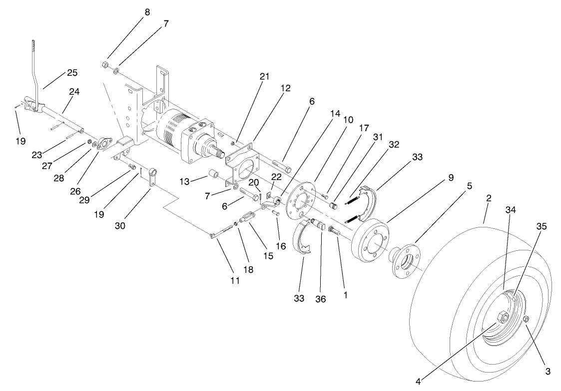 Rear Wheel Brake Assembly