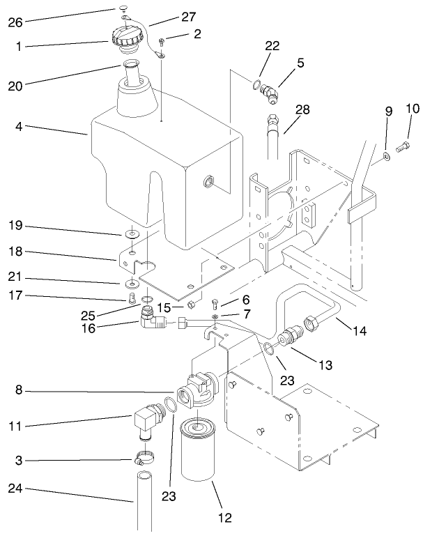 Hydraulic Oil Reservoir & Filter Assembly