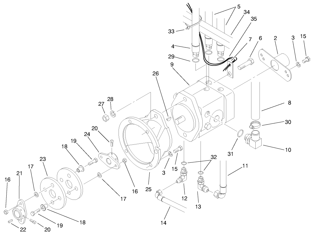 Hydraulic Pump Installation Assembly
