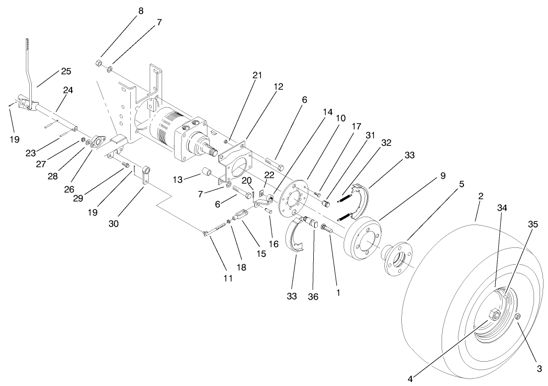 Rear Wheel Brake Assembly