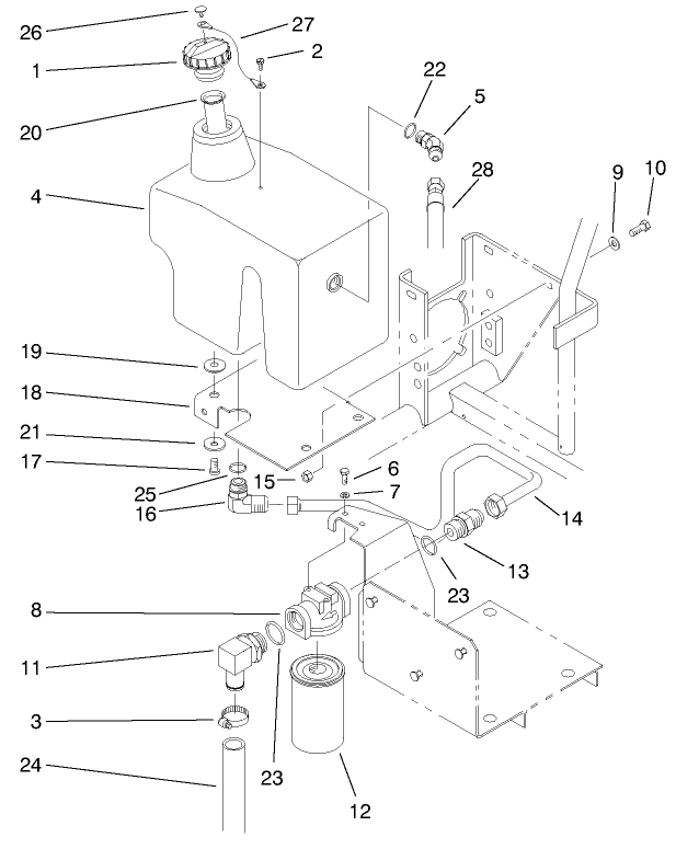 Hydraulic Oil Reservoir & Filter Assembly