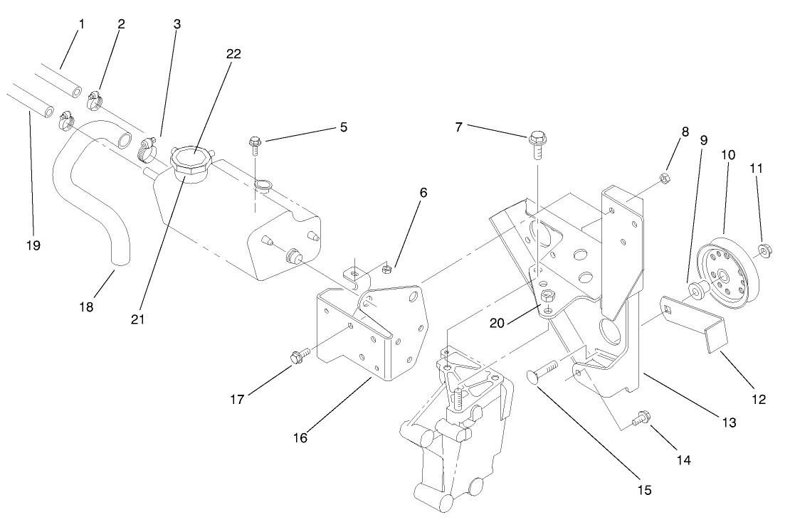 Fan Bracket and Degasser Assembly