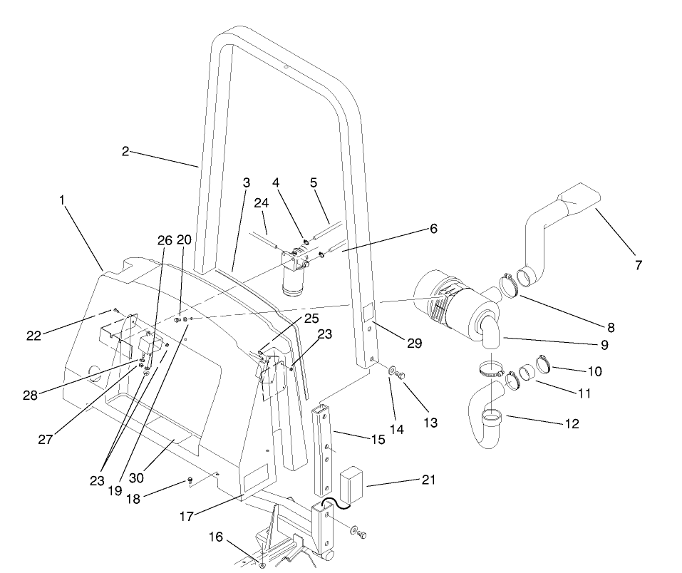 Center Shroud and Air Cleaner Assembly