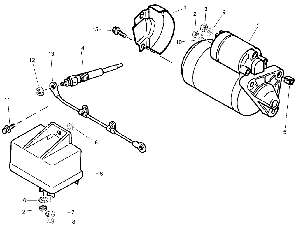 Starter and Glow Plug Assembly