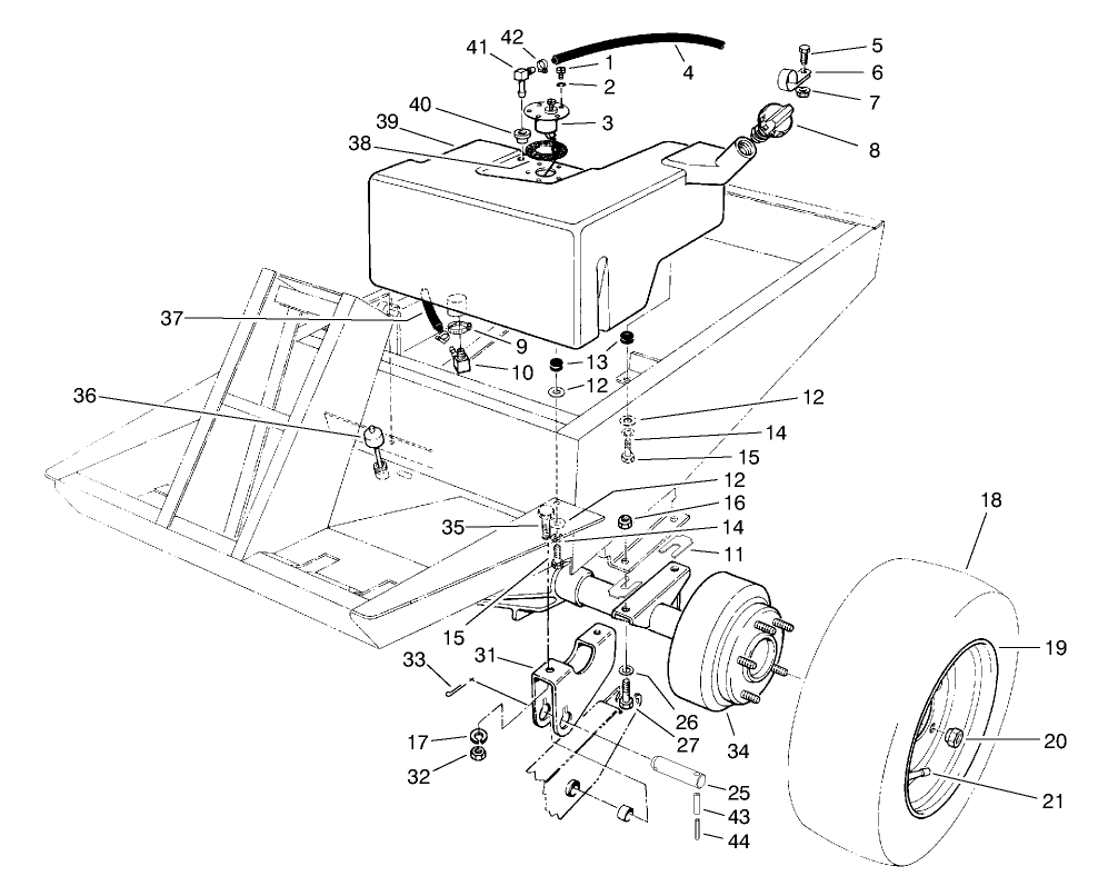 Fuel Tank And Axle Assembly