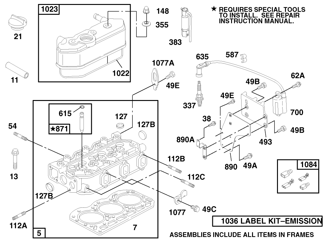 Engine Assembly Model 580447 Type 0112-A1 (continued)