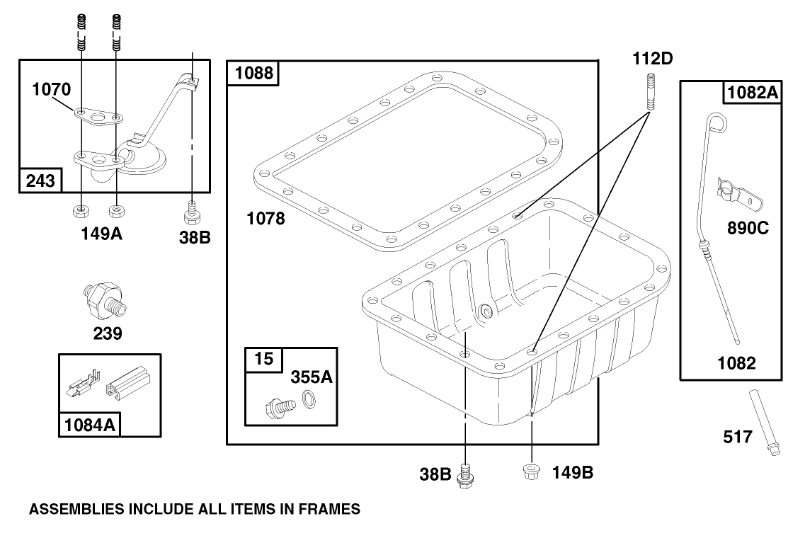 Engine Assembly Model 580447 Type 0112-A1 (continued)