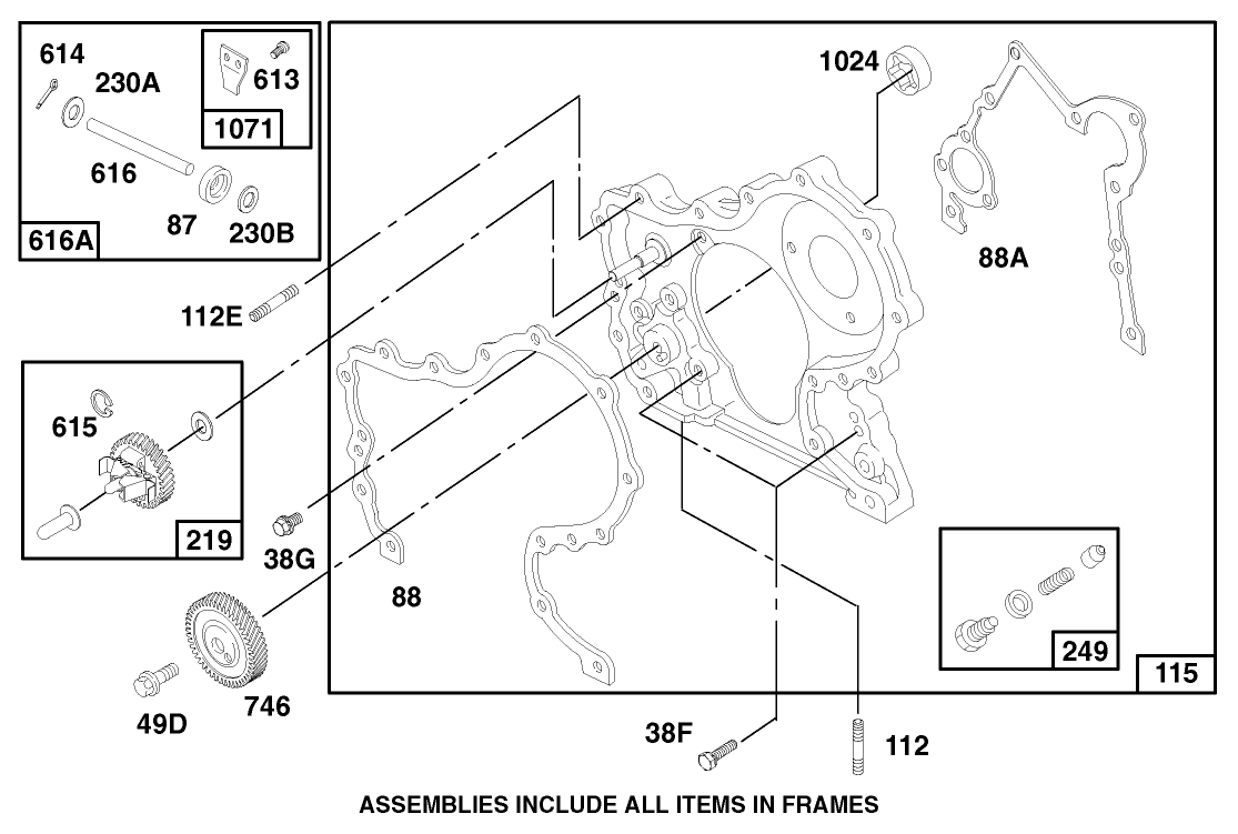 Engine Assembly Model 580447 Type 0112-A1 (continued)