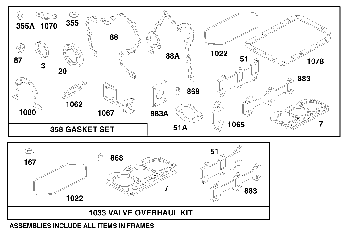 Engine Assembly Model 580447 Type 0112-A1 (continued)
