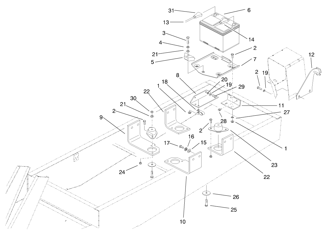 Battery & Engine Mount Assembly