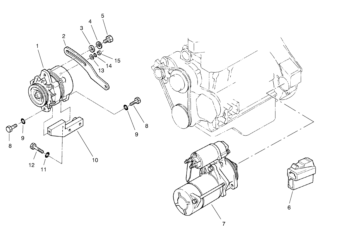 Starter & Alternator Installation Assembly