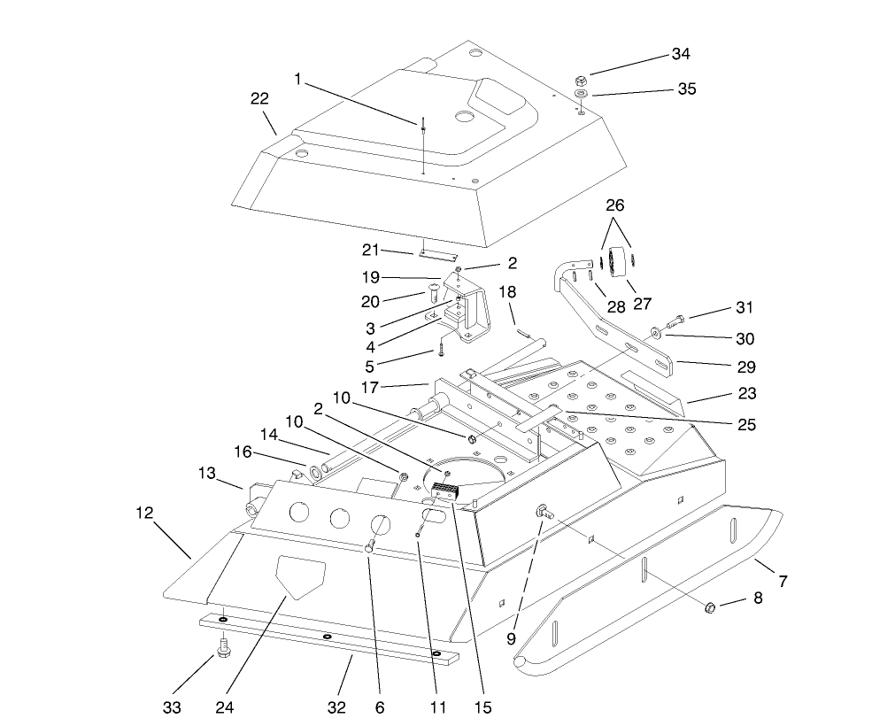 Center Deck Model No. 30592 Left Wing Assembly
