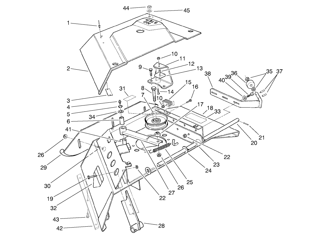 Center Deck Model No. 30592 Right Wing Assy.