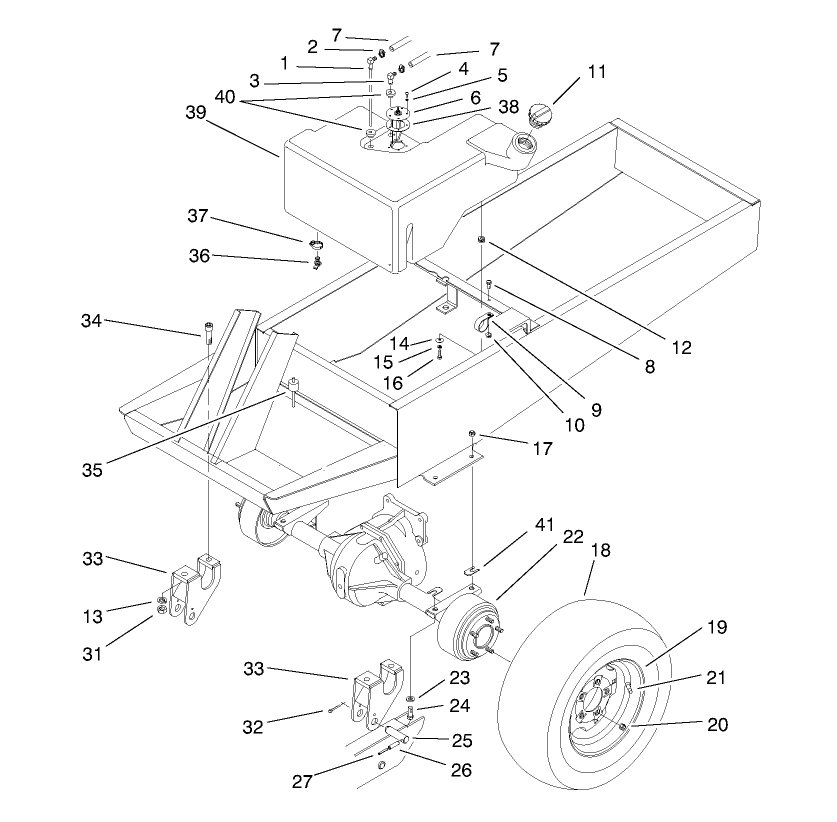 Fuel Tank And Axle Assembly