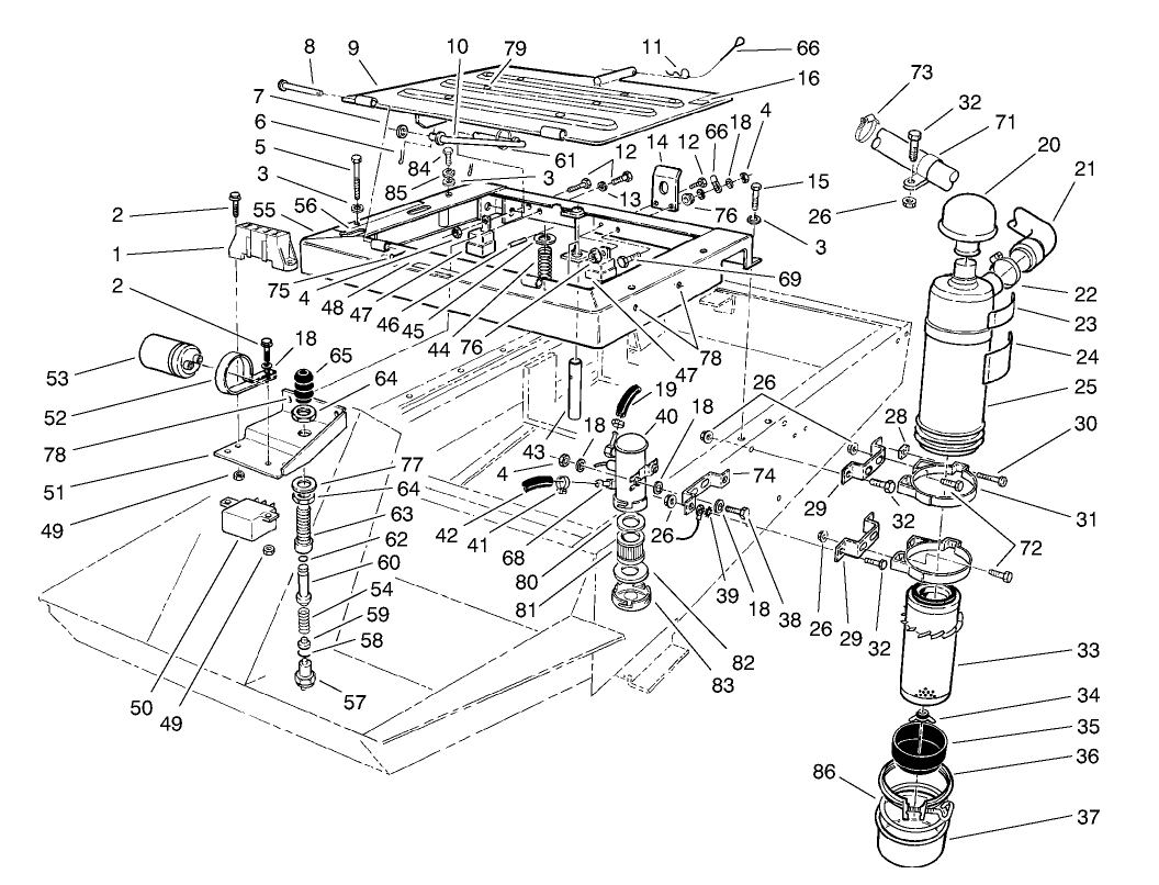 Seat Frame & Air Cleaner Assembly