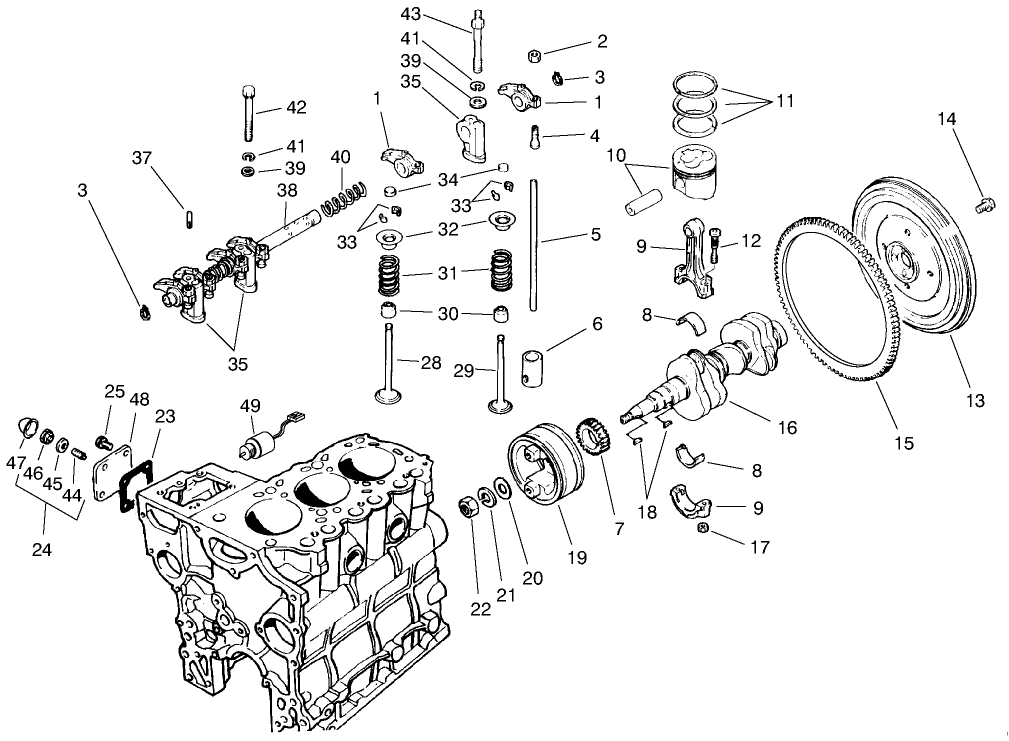 Valves And Crankshaft Assembly