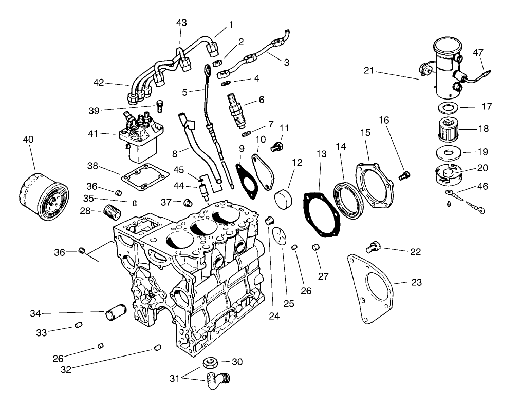 Fuel Supply & Engine Block Assembly
