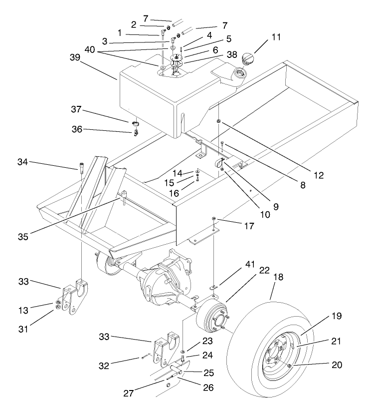 Fuel Tank And Axle Assembly