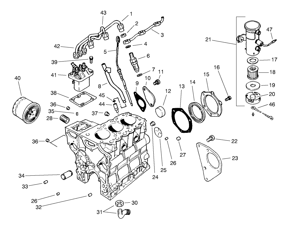 Fuel Supply & Engine Block Assembly