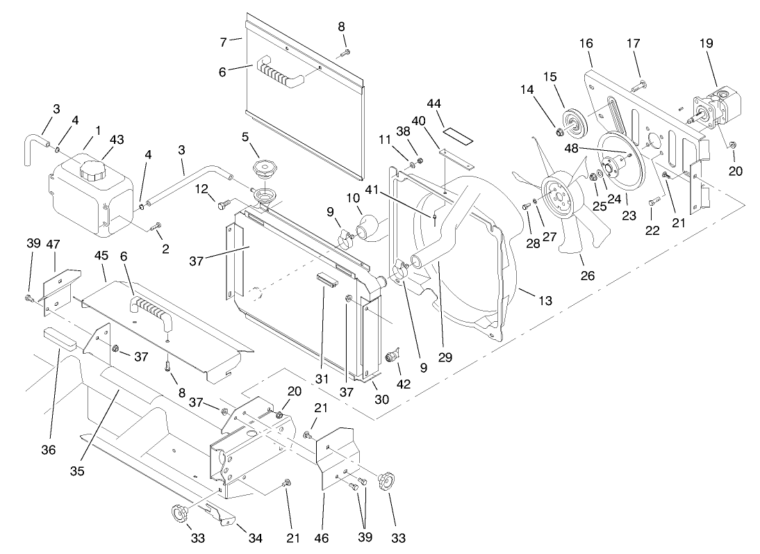 Radiator & Hydraulic Pump Assembly