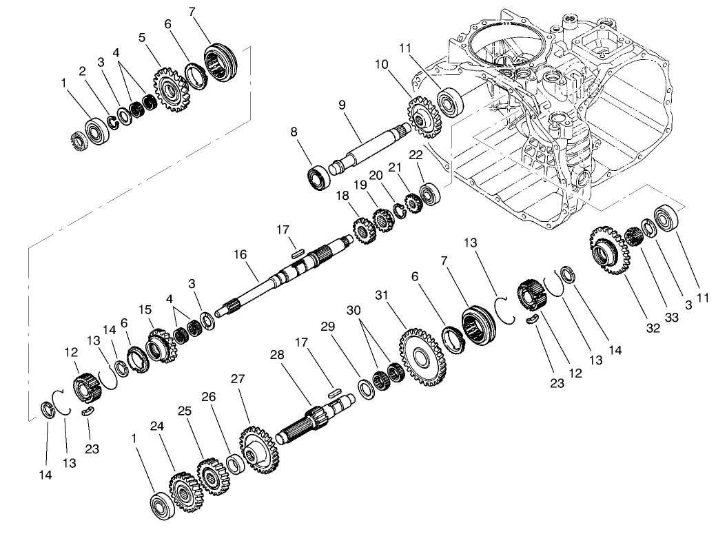 Transaxle Gear Shafts Assembly