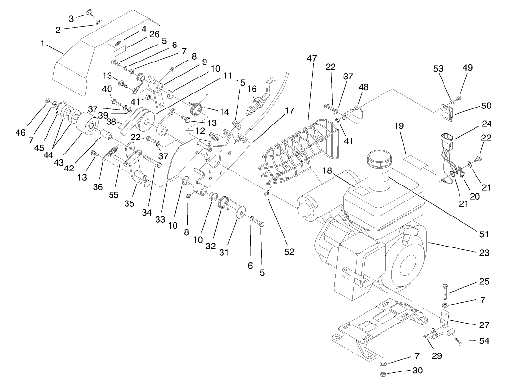 Engine And Bellcrank Assembly