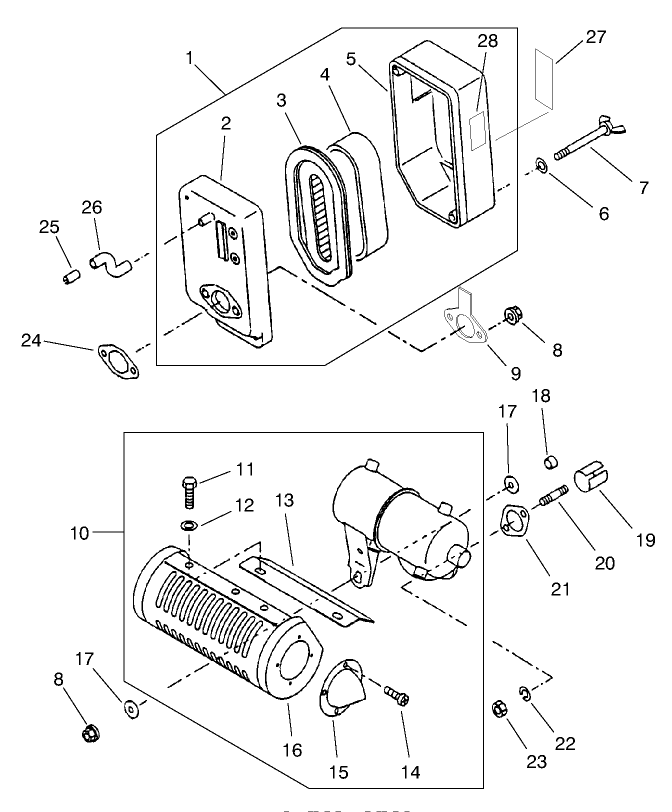 Engine Air Filter & Muffler Assembly