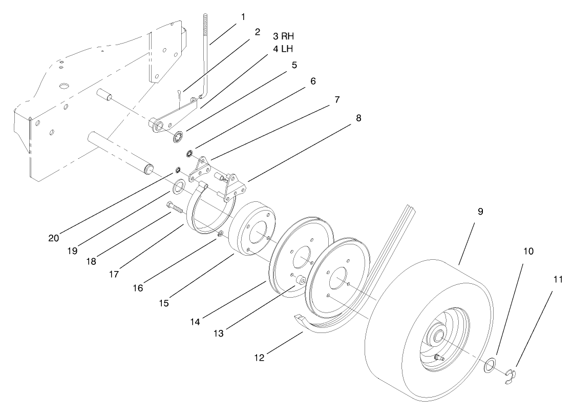 Brake, Wheel Pulley And Wheel Assembly