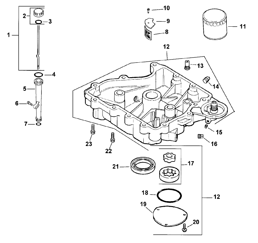 Oil Pan/lubrication-Engine Kohler Model No. Cv131 Spec 21524