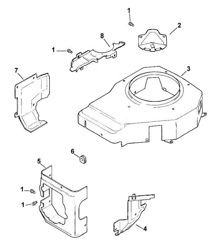 Blower Housing And Baffles-Engine Kohler Model No. Cv131 Spec 21524