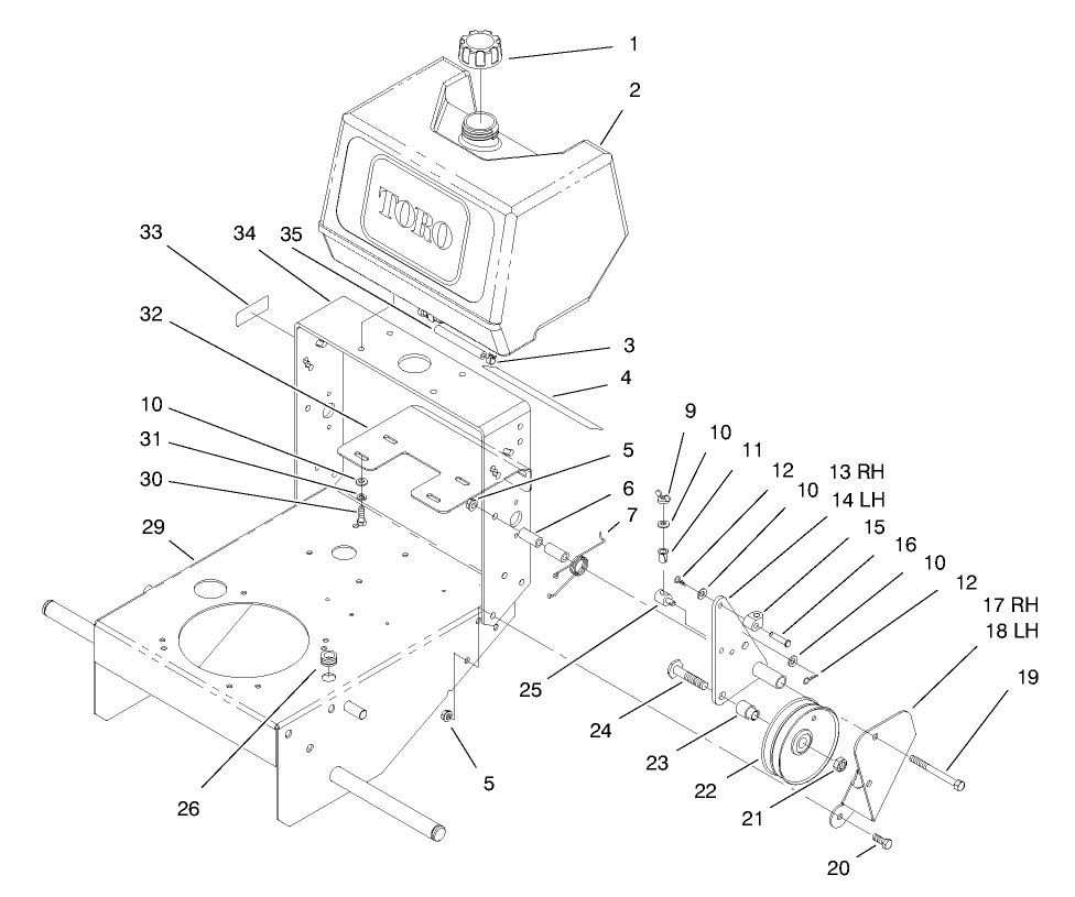 Fuel Tank & Idler Bracket Assembly